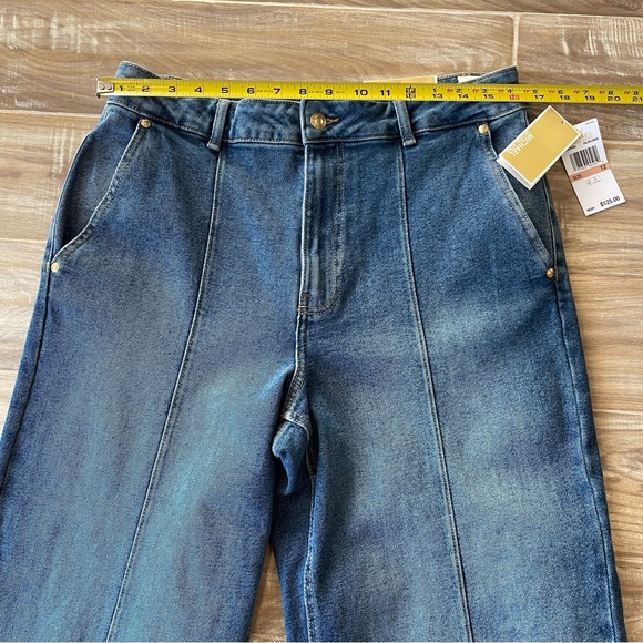 NWT Michael Kors Carmen Wide Leg Pintuck Jeans Women’s 12 - Picture 3 of 11